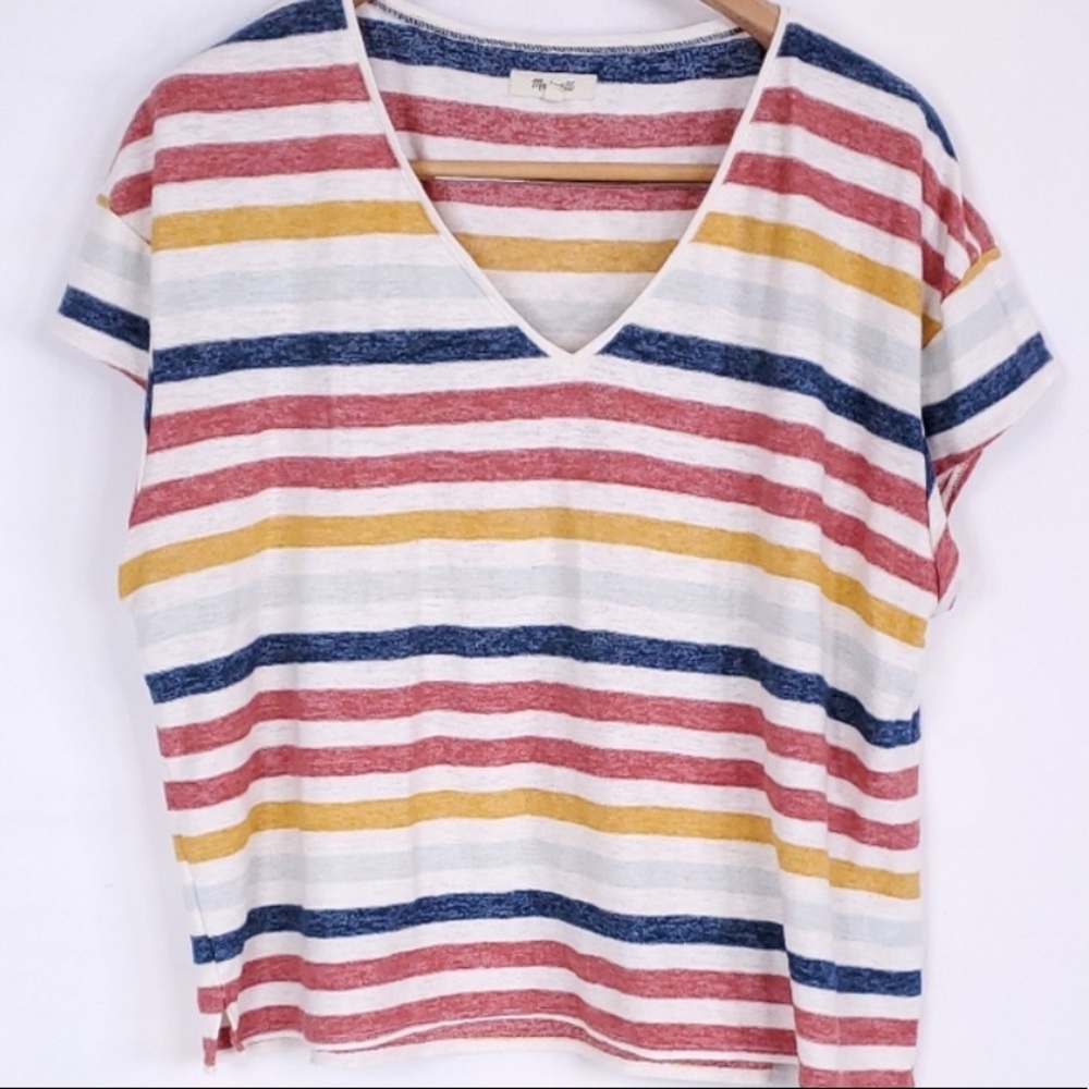 Madewell Striped V-Neck Shirt